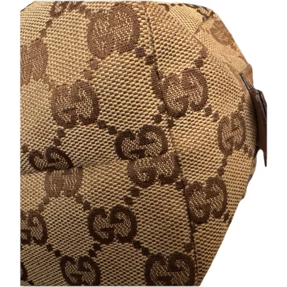 GUCCI Cosmetic Pouch Monogram GG Brown Canvas Bag